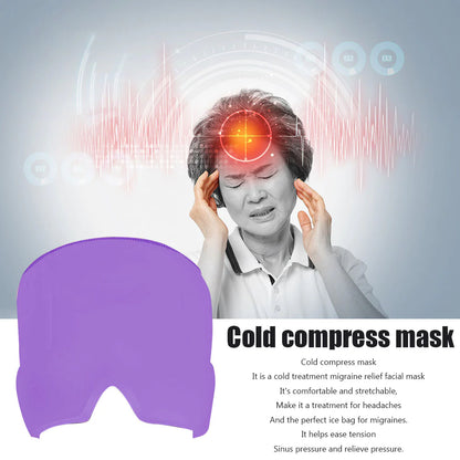 Gel Ice Cold Therapy Headache Migraine Relief Cap for Chemo,Sinus,Neck Wearable Therapy Wrap Stress Pressure Pain Relief Massage