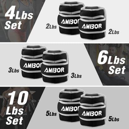 Ankle Weights, 1 Pair 2 3 4 5 Lbs Adjustable Leg Weights, Strength Training Ankle Weights for Men Women Kids, Wrist Weights Strap Set for Walking Running Gym Fitness Workout 2 Pack
